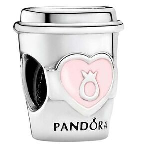 Pandora "Take a Break" Coffee Cup Charm - Sterling Silver S925 - New